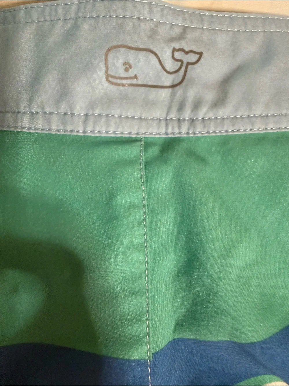 Vineyard Vines Board Shorts Men’s 34 Blue Green Stripe Swim Trunks